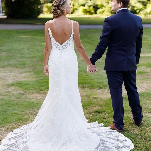 CASABLANCA bridal gown, champagne color, size 10, worn once, in great condition - Picture 3 of 10